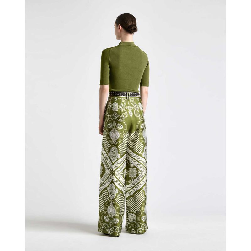 Cue Shiny Rib Elbow Sleeve Knit image number 1